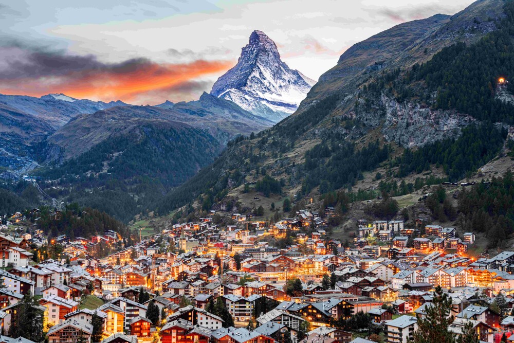 Aerial view of Zermatt, Switzerland resized