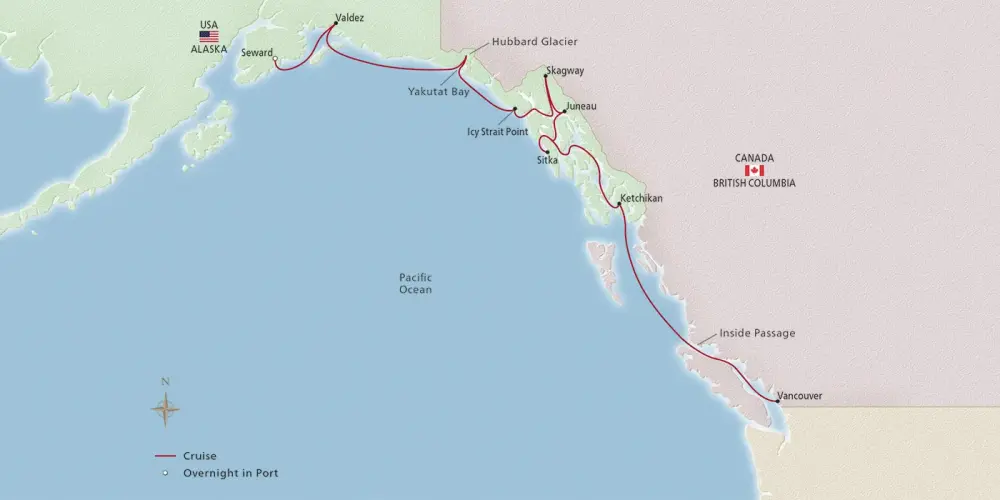 Alaska Itinerary map