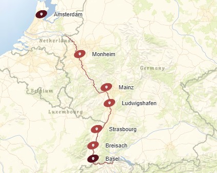 AmaWaterways City Escapes map