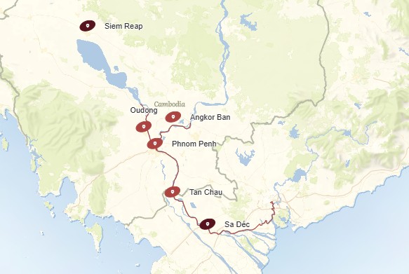 AmaWaterways Riches of the Mekong map