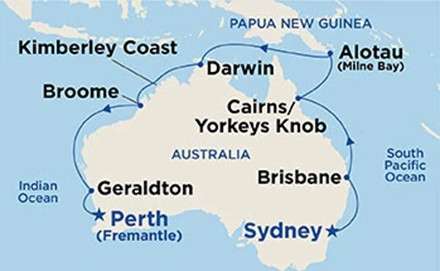 Australian Northern Explorer map