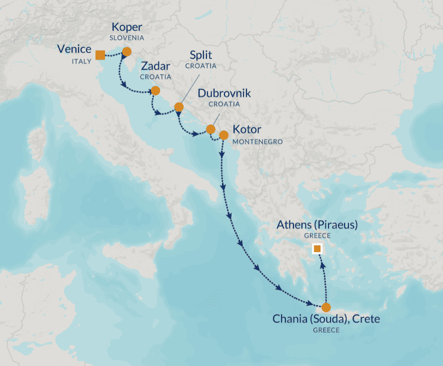 Azamara Croatia Cruise MAP