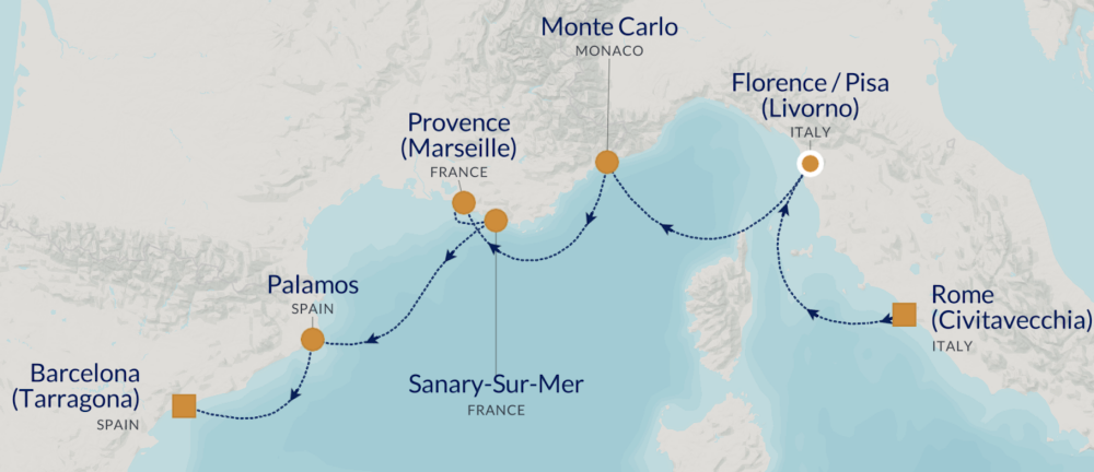 Azamara Italy France Spain MAP