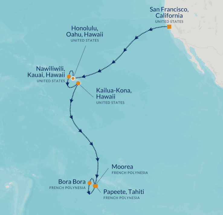 Azamara Pacific Island CruiseMAP