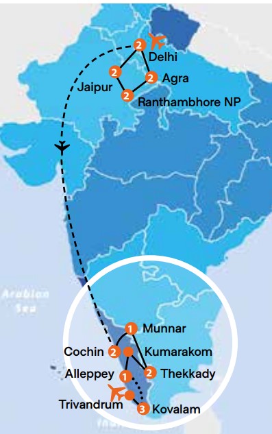 Best of Rajasthan Kerala map