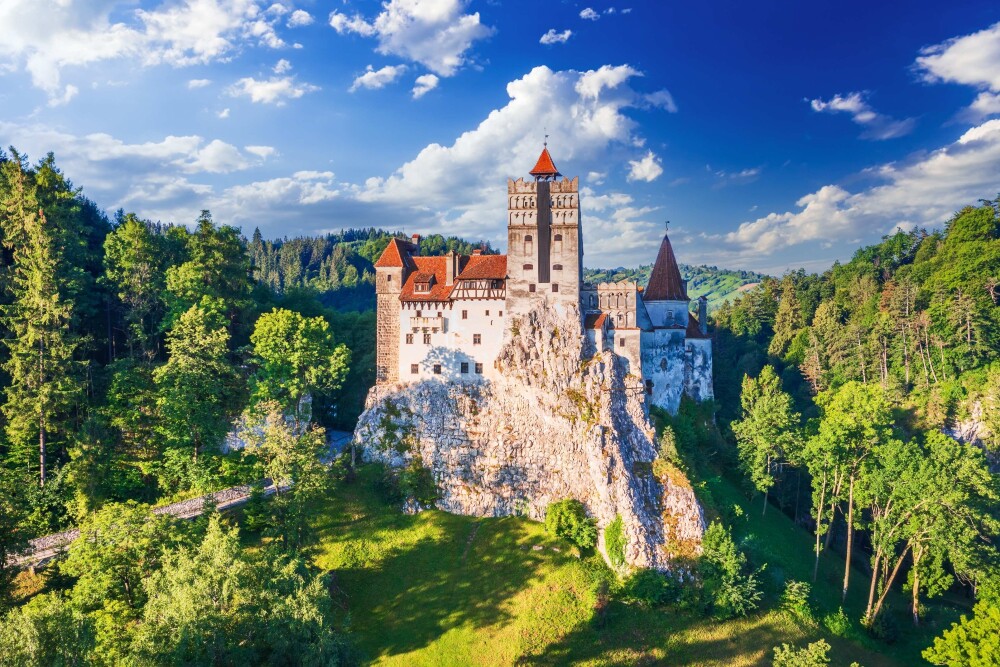 Bran Castle, Romania. Place of Dracula in Transylvania, Carpathian Mountains shutterstock 2050627661