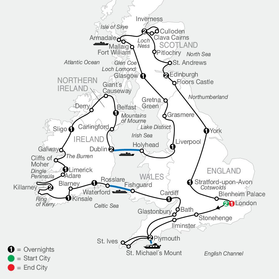 Britain & Ireland in Depth map