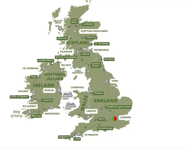 Britain and Ireland map trafalgar