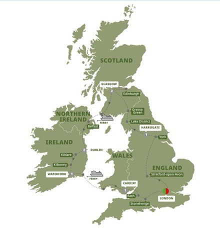 Brtiain & Ireland Highlights Map