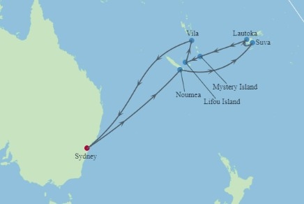 CEL map SYD to Fiji & Vanuatu
