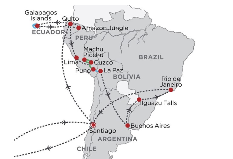 Grand Tour of South America Map