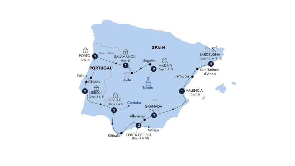 Insight Vacation Best of Spain and Portugal Map
