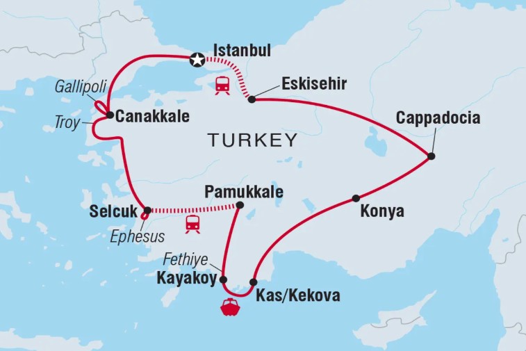 Intrepid Best of Turkey map