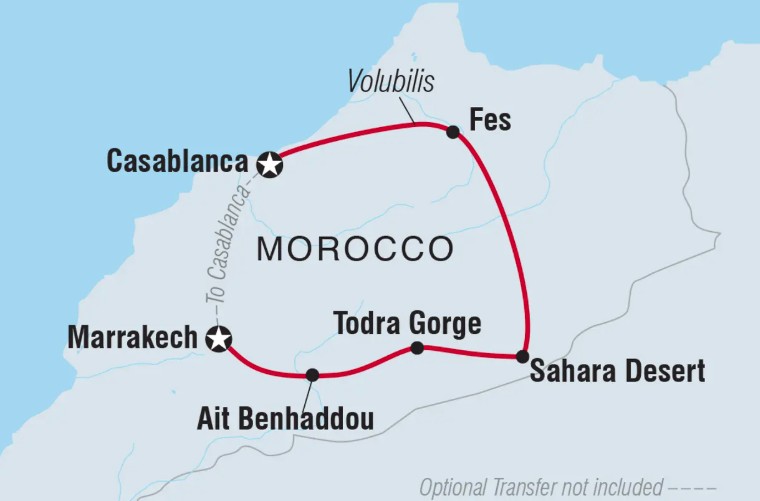 Intrepid Classic Morocco map