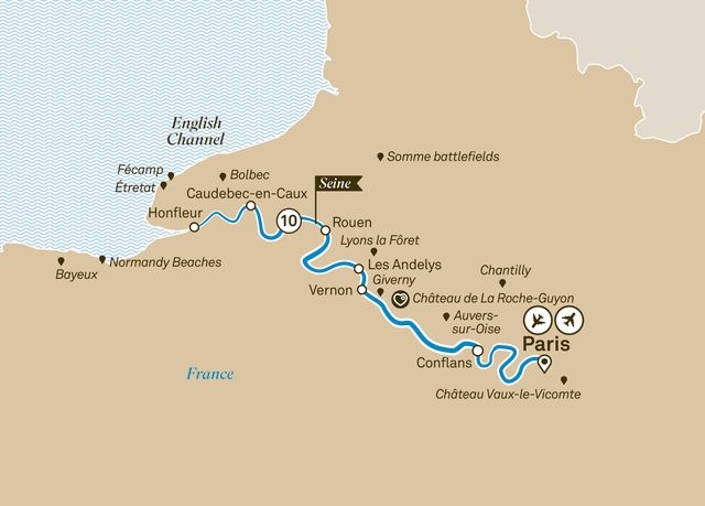 Normandy & Gems of the Seine Map