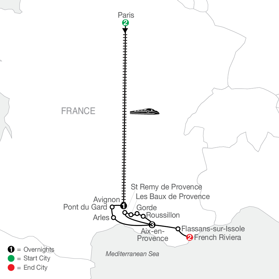 Paris & Provence Map