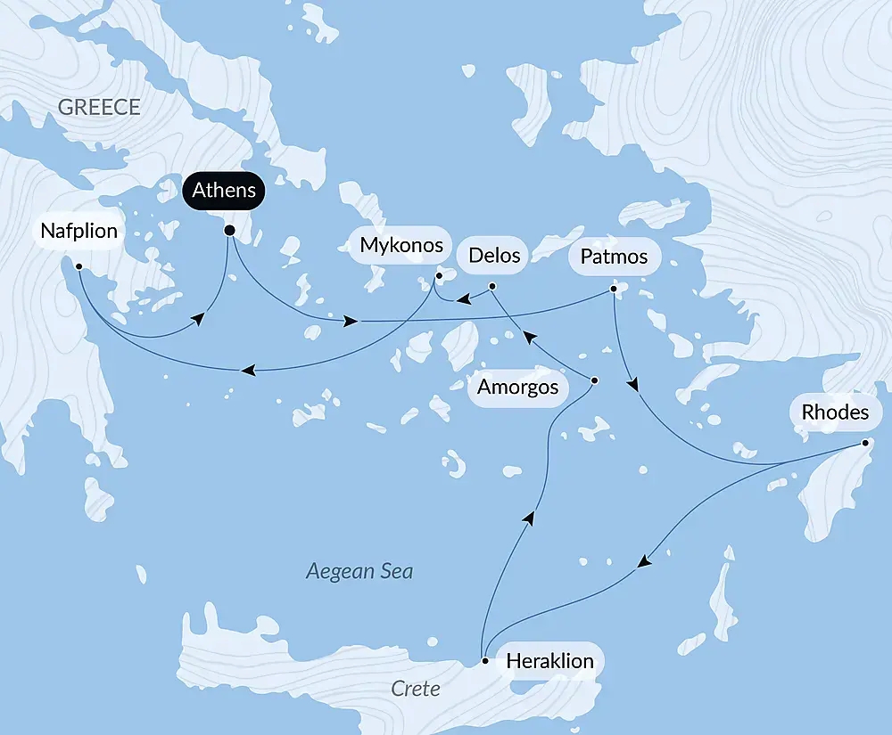 Ponant Greek Island Map