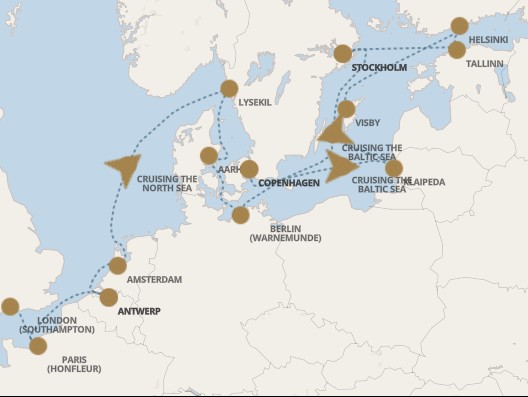 Regent   Scandinavia Serenade map
