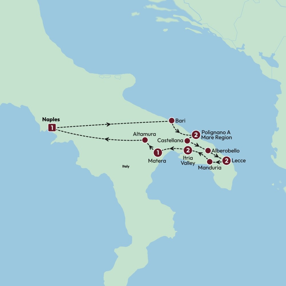 Secrets of Puglia map