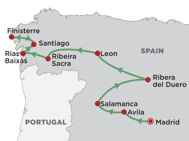 Slow Journey Through Spain map