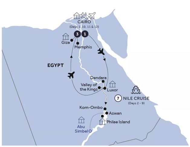 Splendours of Egypt map