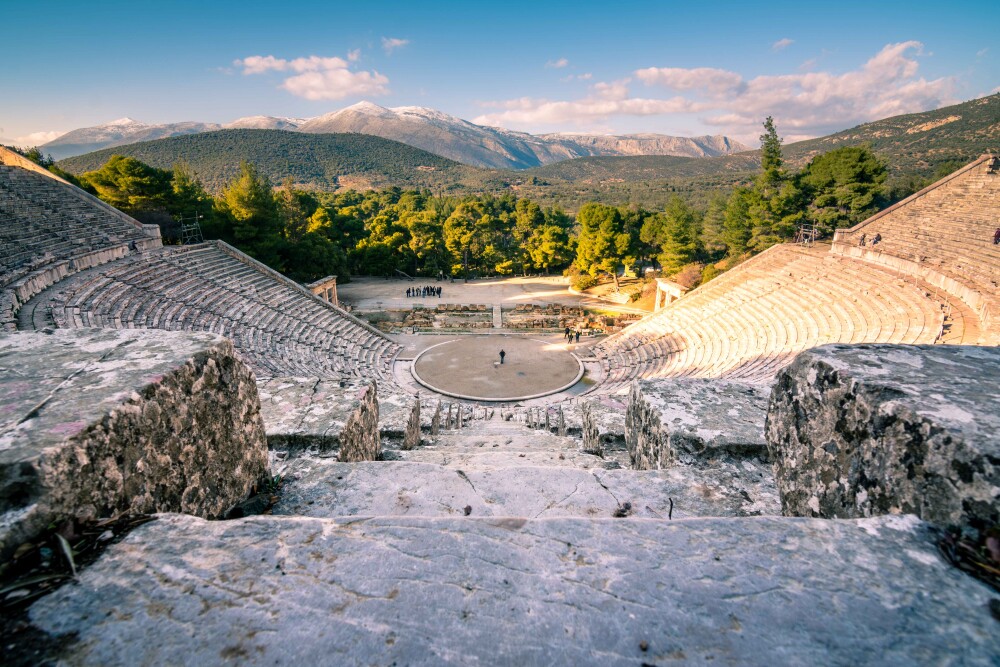 The ancient theater of Epidaurus (or  Epidavros ), Argolida prefecture, Peloponnese, Greece   911053044 resized