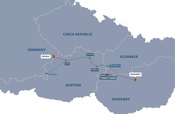 Trafalgar Danube Chritmas markets Map