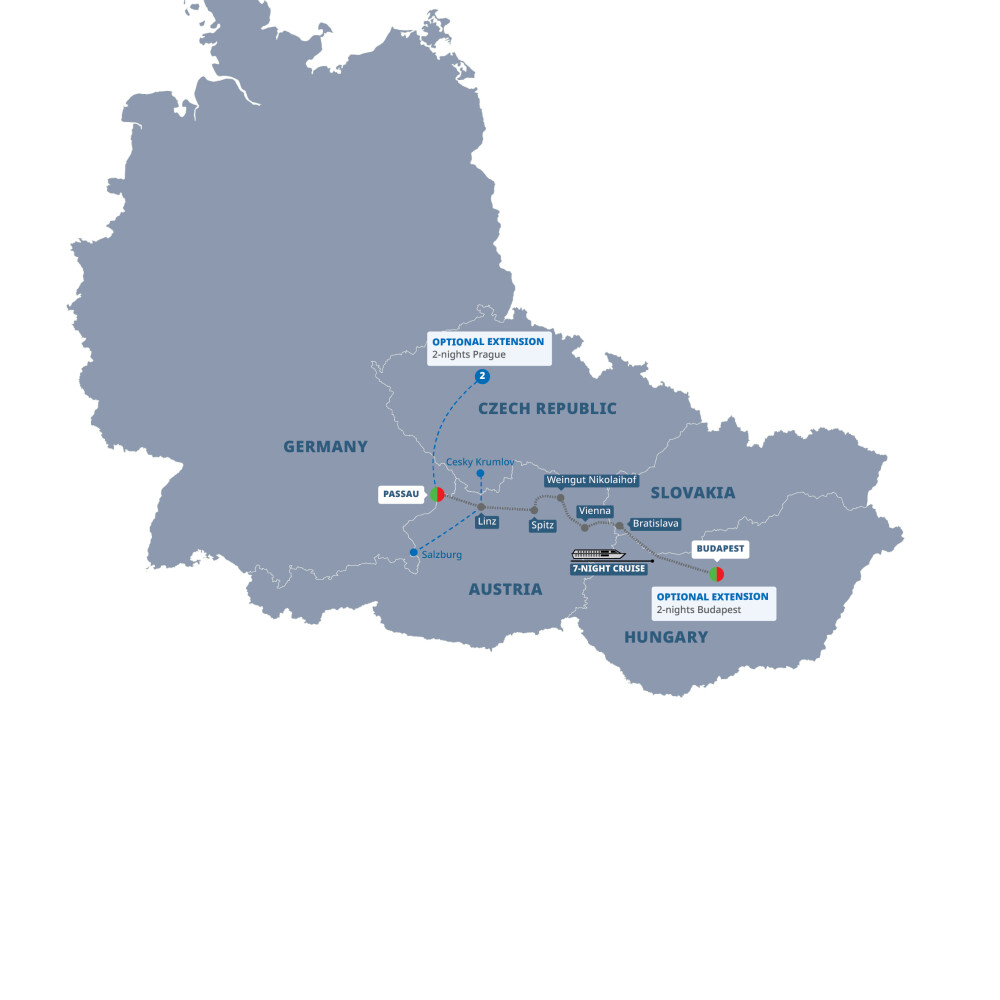 Trafalgar best of the danube map 2026 1