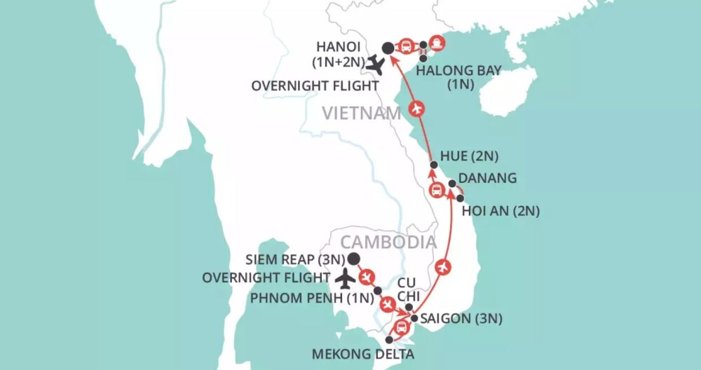 Vietnam Tour Map