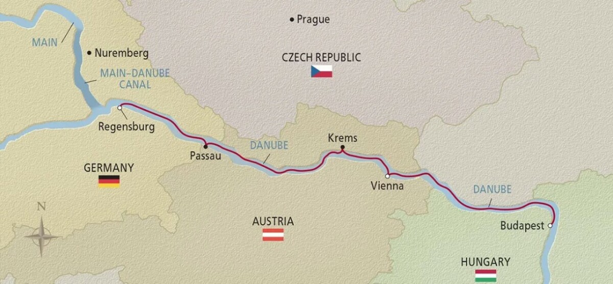 romantic Danube map