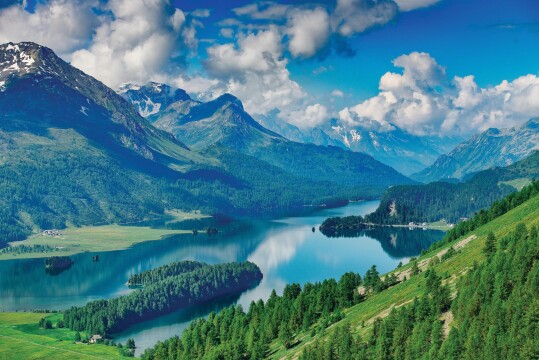 Mountaintops of Switzerland with the Rhine and Moselle
