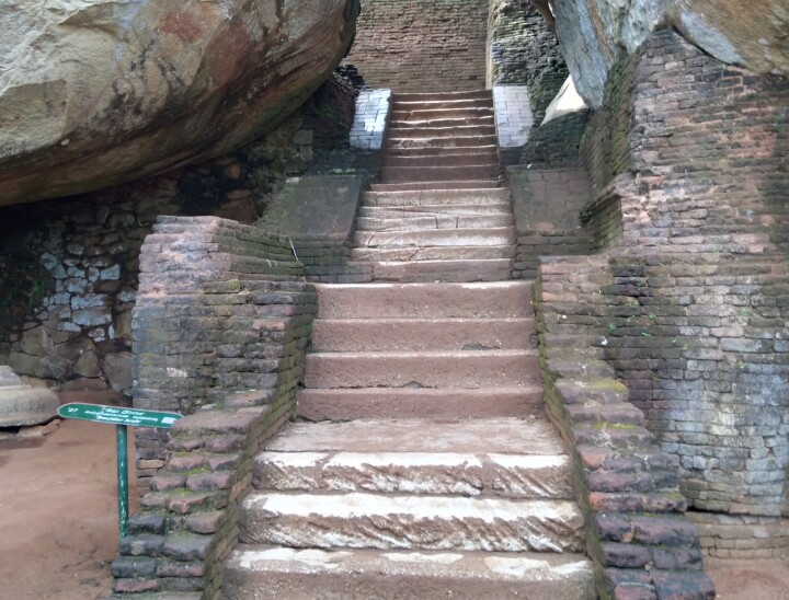 Sharon Start of the climb Sigiriya Rock